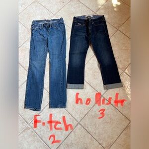 vintage y2k new jeans bundle of (2)fitch long jean/hollister capri teen/women